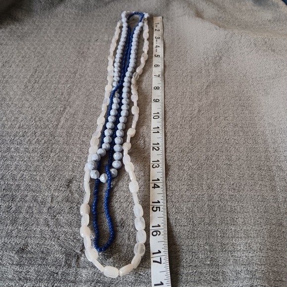 Vintage Ocean Inspired Necklace Lot Of 3 Beach Ocean Office Mermaid Blue Set - Picture 5 of 7